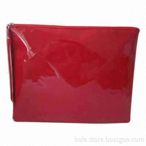 Promotional Zipper Cosmetic Bag for Ladies', Made of Wet PVC Material, OEM Orders Welcomed